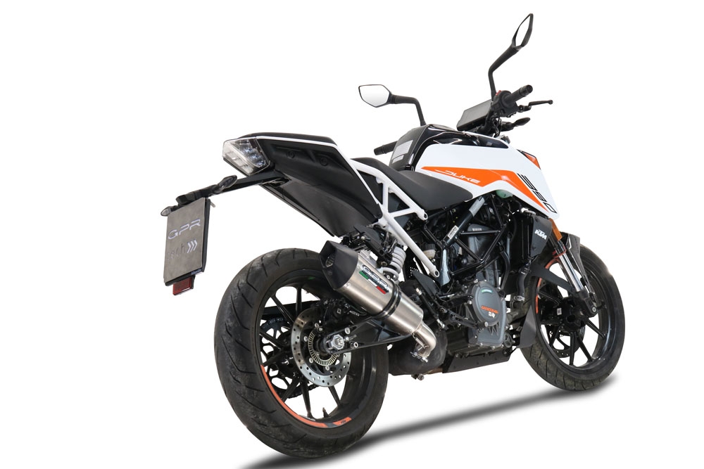 GPR auspuff kompatibel mit  Ktm Duke 390 2021-2024, New Grand Prix Evo Titanium, Zugelassener legaler Slip-On-Auspuff mit Abe, einschließlich abnehmbarem DB-Killer und Verbindungsrohr 