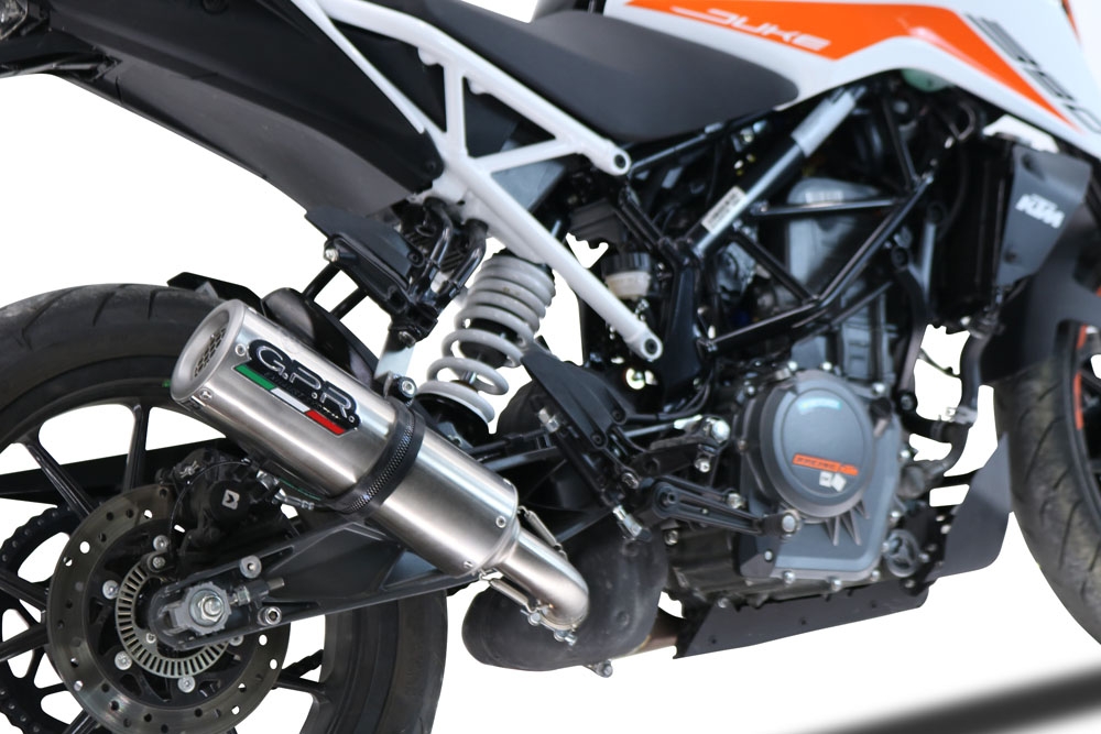 GPR auspuff kompatibel mit  Ktm Duke 390 2021-2024, M3 Inox , Rennauspuff, mit Verbindungsrohren, Artikel ohne Genehmigung 