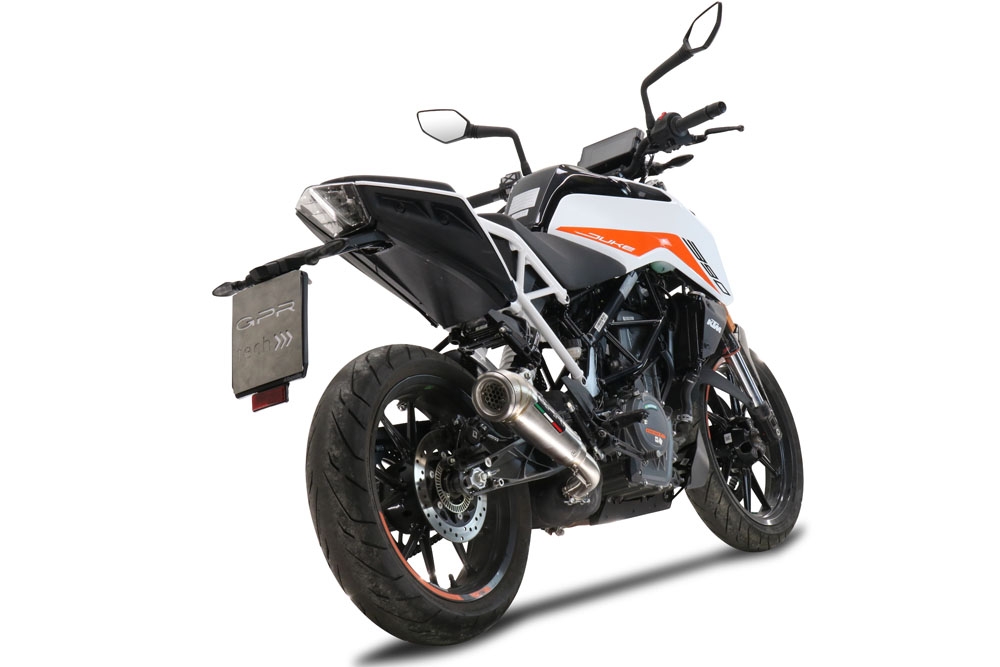 GPR auspuff kompatibel mit  Ktm Duke 390 2021-2024, Powercone Evo, Zugelassener legaler Slip-On-Auspuff mit Abe, einschließlich abnehmbarem DB-Killer und Verbindungsrohr 
