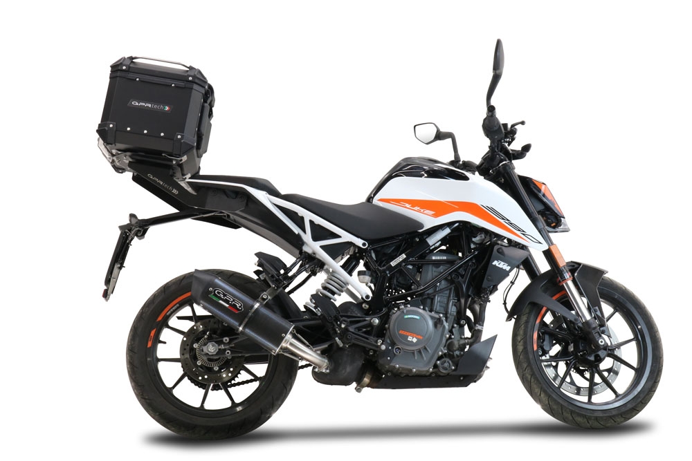 GPR TECH Ktm Duke 125 2021/2023 e5 Topcase aus Aluminium, Inklusive Stahlplatte und Aluminium-Dachträger Kapazität Liter 45