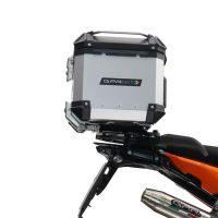 GPR TECH Ktm Adventure 890 - 890 R Rally 2020/2024 e5 Topcase aus Aluminium, silberfarben mit spezifischer Platte inklusive Kapazität Liter 35