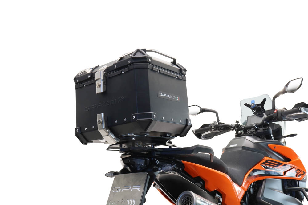 GPR TECH Husqvarna Norden 901 2022/2024 e5 Topcase aus Aluminium, schwarze Farbe mit spezifischer Platte enthalten Kapazität Liter 55