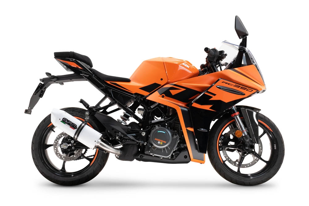 GPR auspuff kompatibel mit  Ktm Rc 125 2021-2024, Albus Evo4, Zugelassener legaler Slip-On-Auspuff mit Abe, einschließlich abnehmbarem DB-Killer und Verbindungsrohr 