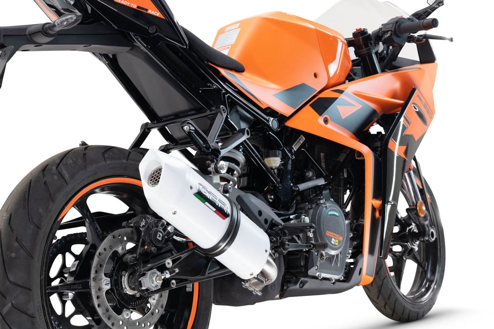 GPR auspuff kompatibel mit  Ktm Rc 125 2021-2024, Albus Evo4, Zugelassener legaler Slip-On-Auspuff mit Abe, einschließlich abnehmbarem DB-Killer und Verbindungsrohr 