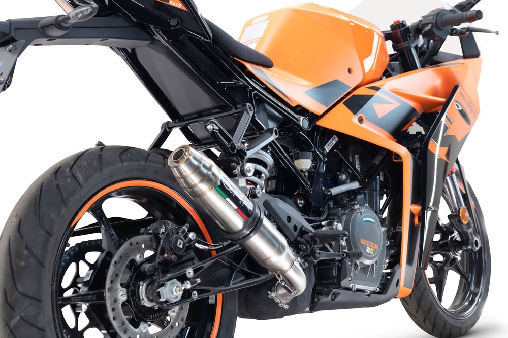 GPR auspuff kompatibel mit  Ktm Rc 390 2022-2024, Deeptone Inox, Rennauspuff, mit Verbindungsrohren, Artikel ohne Genehmigung 