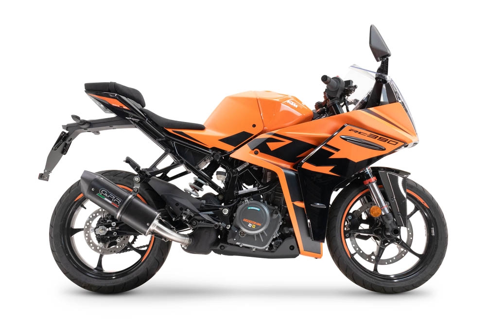 GPR auspuff kompatibel mit  Ktm Rc 125 2021-2024, Furore Nero, Rennauspuff, mit Verbindungsrohren, Artikel ohne Genehmigung 