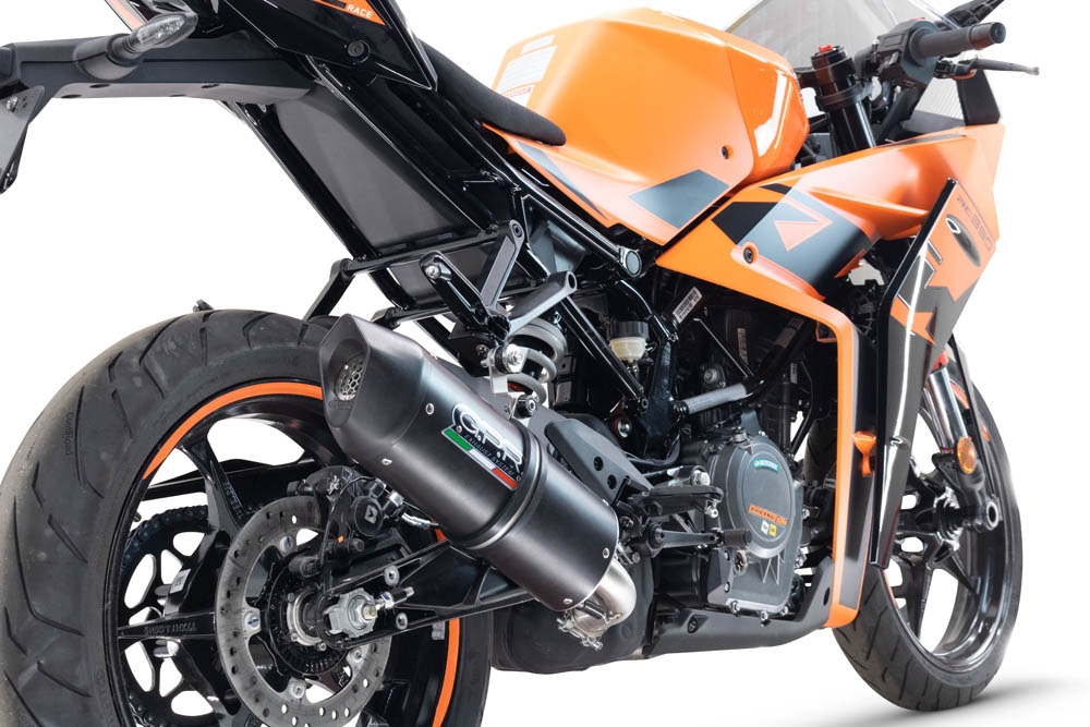GPR auspuff kompatibel mit  Ktm Rc 125 2021-2024, Furore Nero, Rennauspuff, mit Verbindungsrohren, Artikel ohne Genehmigung 