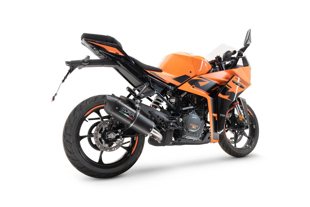 GPR auspuff kompatibel mit  Ktm Rc 125 2021-2024, Furore Nero, Rennauspuff, mit Verbindungsrohren, Artikel ohne Genehmigung 
