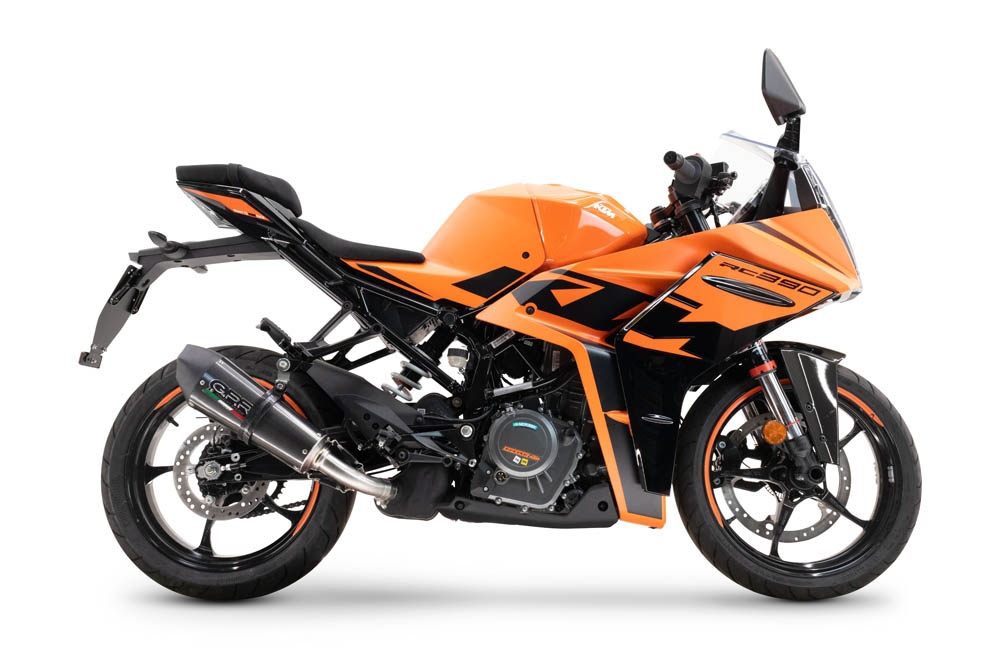 GPR auspuff kompatibel mit  Ktm Rc 390 2022-2024, New Grand Prix Evo Titanium, Zugelassener legaler Slip-On-Auspuff mit Abe, einschließlich abnehmbarem DB-Killer und Verbindungsrohr 