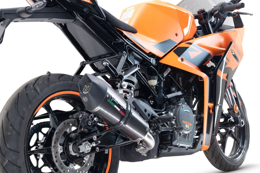 GPR auspuff kompatibel mit  Ktm Rc 390 2022-2024, New Grand Prix Evo Titanium, Zugelassener legaler Slip-On-Auspuff mit Abe, einschließlich abnehmbarem DB-Killer und Verbindungsrohr 