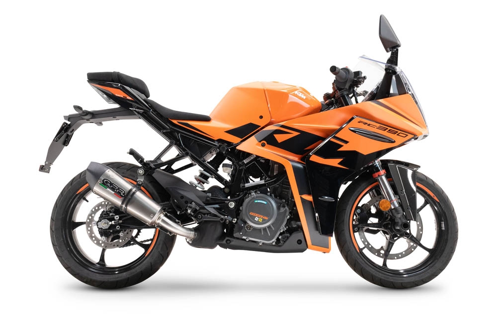 GPR auspuff kompatibel mit  Ktm Rc 390 2022-2024, M3 Inox , Zugelassener legaler Slip-On-Auspuff mit Abe, einschließlich abnehmbarem DB-Killer und Verbindungsrohr 