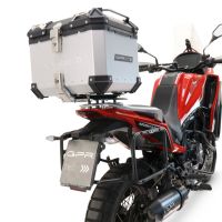 GPR TECH Moto Morini X-CAPE 650 2021/2024 e5 Topcase aus Aluminium, silberfarben mit spezifischer Platte inklusive Kapazität Liter 35
