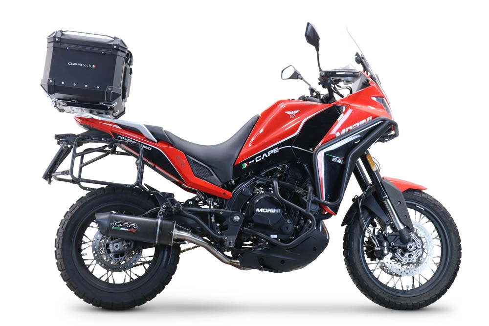 GPR TECH Moto Morini X-CAPE 650 2021/2024 e5 Topcase aus Aluminium, schwarze Farbe mit spezifischer Platte enthalten Kapazität Liter 45