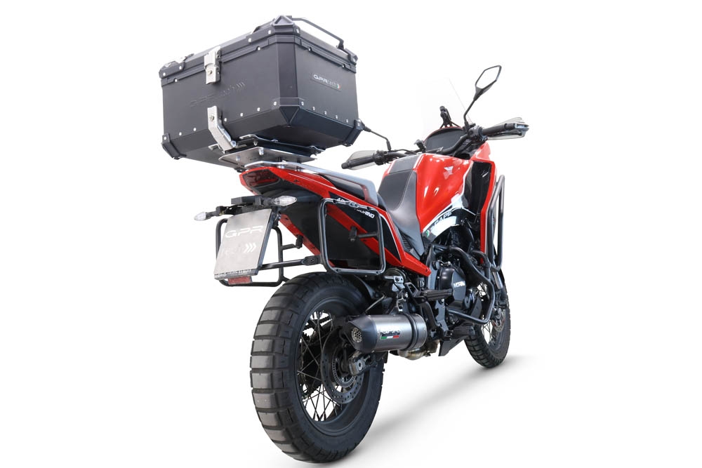 GPR TECH Moto Morini X-CAPE 650 2021/2024 e5 Topcase aus Aluminium, schwarze Farbe mit spezifischer Platte enthalten Kapazität Liter 45