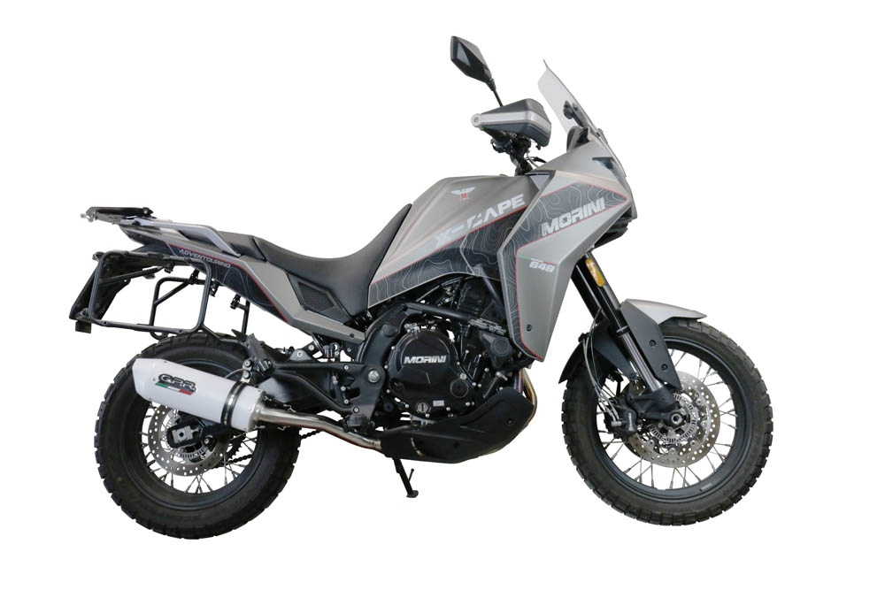 GPR auspuff kompatibel mit  Moto Morini X-CAPE 650 2021-2024, Albus Evo4, Zugelassener legaler Mid-Full-Systemauspuff mit ABE, einschließlich abnehmbarem DB-Killer und Katalysator 