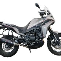 GPR auspuff kompatibel mit  Moto Morini X-CAPE 650 2021-2024, Furore Evo4 Nero, Zugelassener legaler Mid-Full-Systemauspuff mit ABE, einschließlich abnehmbarem DB-Killer und Katalysator 