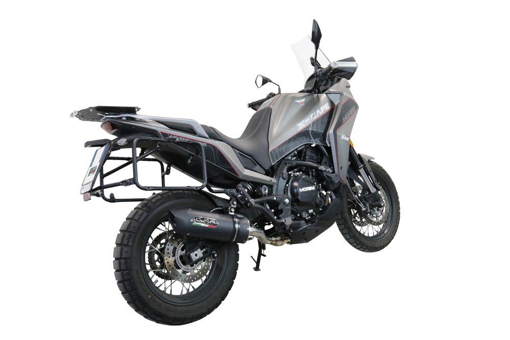 GPR auspuff kompatibel mit  Moto Morini X-CAPE 650 2021-2024, Furore Evo4 Nero, Zugelassener legaler Mid-Full-Systemauspuff mit ABE, einschließlich abnehmbarem DB-Killer und Katalysator 