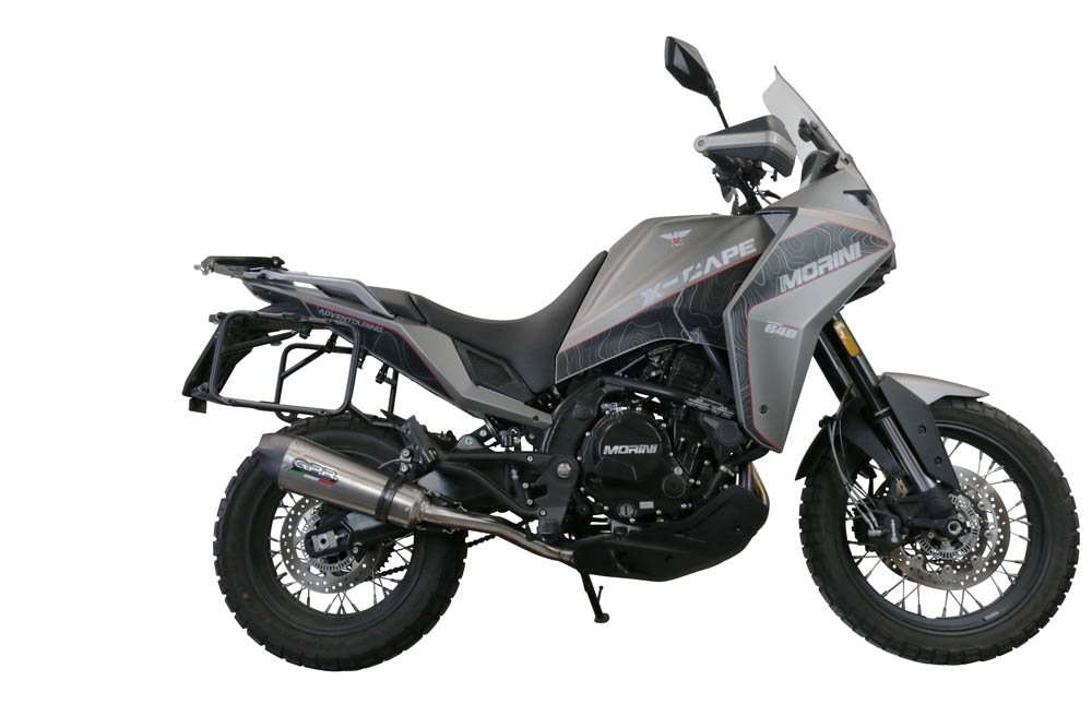 GPR auspuff kompatibel mit  Moto Morini X-CAPE 650 2021-2024, New Grand Prix Evo Titanium, Zugelassener legaler Mid-Full-Systemauspuff mit ABE, einschließlich abnehmbarem DB-Killer und Katalysator 