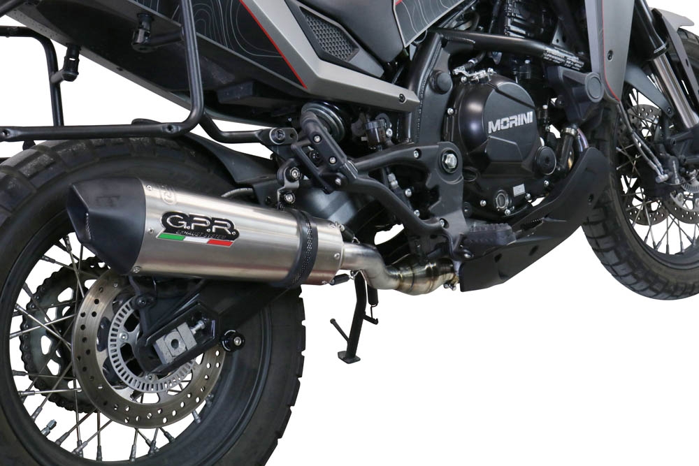 GPR auspuff kompatibel mit  Moto Morini X-CAPE 650 2021-2024, New Grand Prix Evo Titanium, Zugelassener legaler Mid-Full-Systemauspuff mit ABE, einschließlich abnehmbarem DB-Killer und Katalysator 
