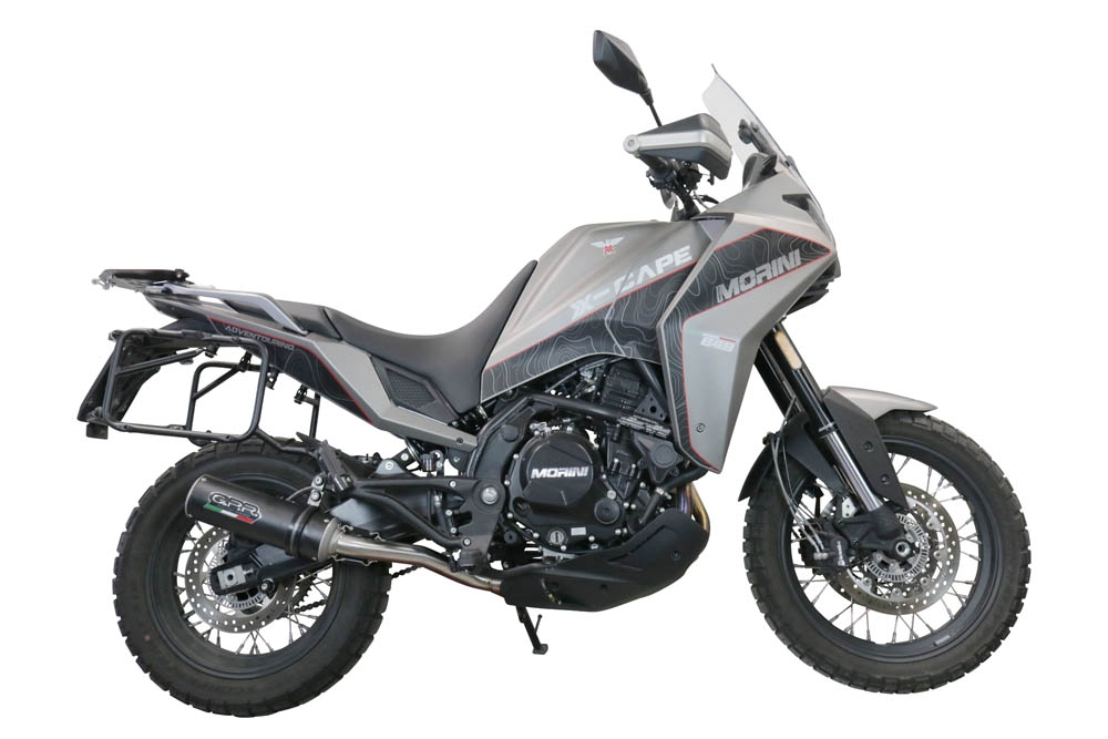 GPR auspuff kompatibel mit  Moto Morini X-CAPE 650 2021-2024, M3 Black Titanium, Zugelassener legaler Mid-Full-Systemauspuff mit ABE, einschließlich abnehmbarem DB-Killer und Katalysator 