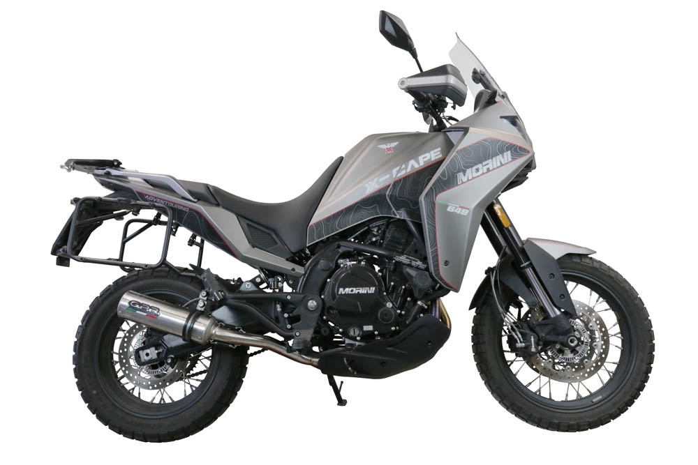 GPR auspuff kompatibel mit  Moto Morini X-CAPE 650 2021-2024, M3 Inox , Zugelassener legaler Mid-Full-Systemauspuff mit ABE, einschließlich abnehmbarem DB-Killer und Katalysator 
