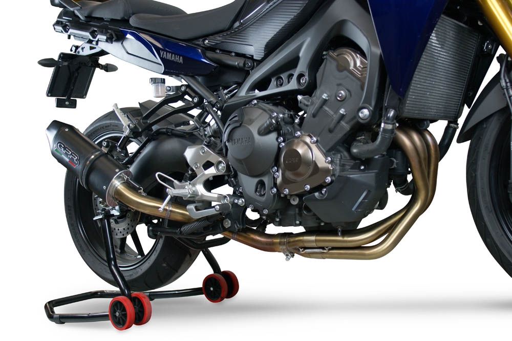 GPR auspuff kompatibel mit  Yamaha Mt-09 Tracer 900 2015-2020, Furore Nero, Racing-Komplettsystem-Auspuff, einschließlich Krümmer und abnehmbarem DB-Killer 