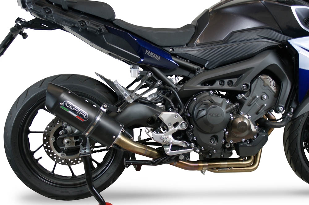 GPR auspuff kompatibel mit  Yamaha Mt-09 Tracer 900 2015-2020, Furore Nero, Racing-Komplettsystem-Auspuff, einschließlich Krümmer und abnehmbarem DB-Killer 