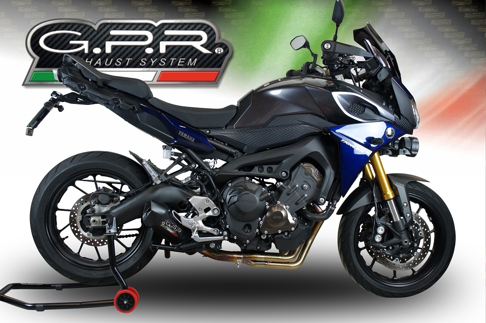 GPR auspuff kompatibel mit  Yamaha Tracer 900 GT  2018-2020, Furore Nero, Racing-Komplettsystem-Auspuff, einschließlich Krümmer und abnehmbarem DB-Killer 