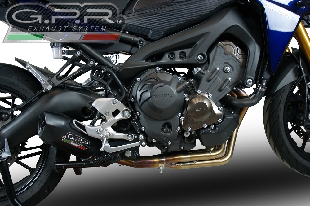 GPR auspuff kompatibel mit  Yamaha Tracer 900 GT  2018-2020, Furore Nero, Racing-Komplettsystem-Auspuff, einschließlich Krümmer und abnehmbarem DB-Killer 
