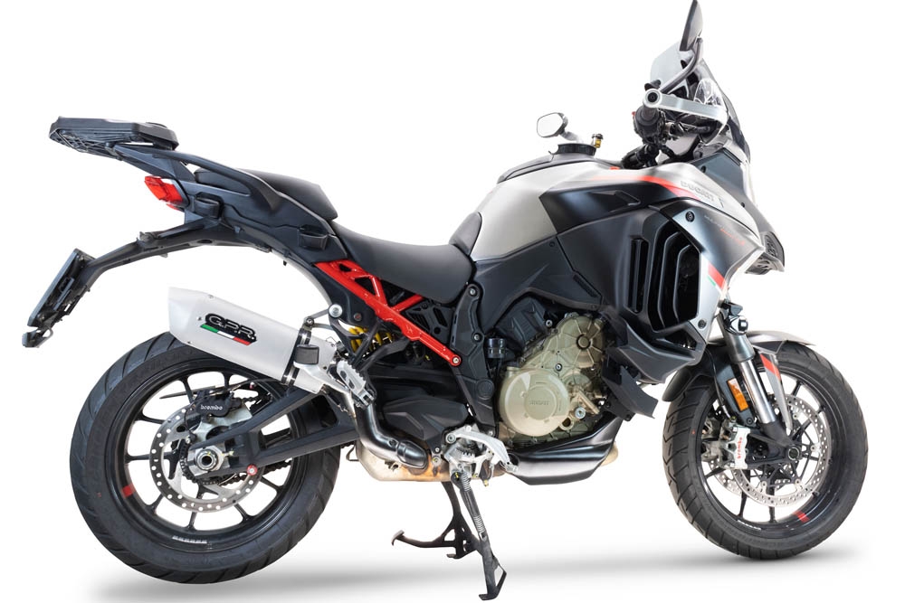 GPR auspuff kompatibel mit  Ducati Multistrada V4 Grand Tour 2024-2025, Albus Evo4, Zugelassener legaler Slip-On-Auspuff mit Abe, einschließlich abnehmbarem DB-Killer und Verbindungsrohr 