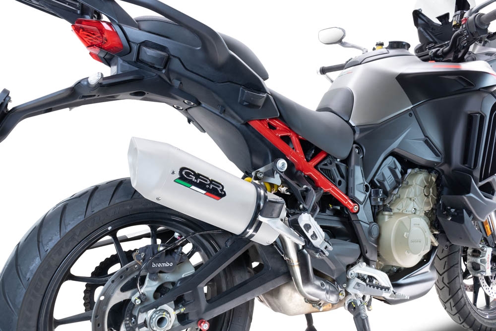 GPR auspuff kompatibel mit  Ducati Multistrada V4 Grand Tour 2024-2025, Albus Evo4, Zugelassener legaler Slip-On-Auspuff mit Abe, einschließlich abnehmbarem DB-Killer und Verbindungsrohr 