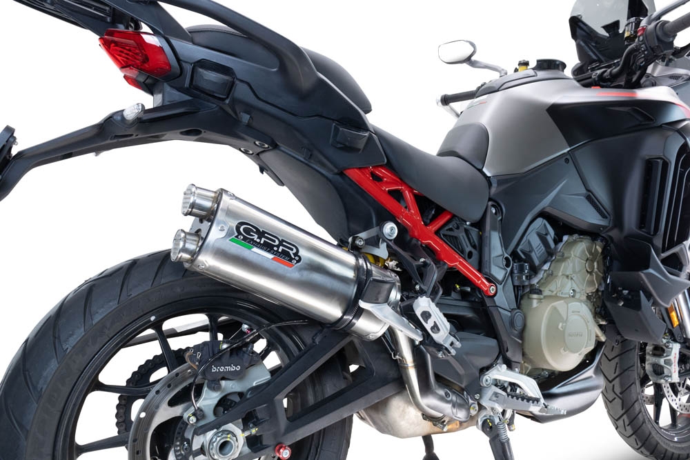 GPR auspuff kompatibel mit  Ducati Multistrada V4 - S 2022-2024, Dual Inox, Zugelassener legaler Slip-On-Auspuff mit Abe, einschließlich abnehmbarem DB-Killer und Verbindungsrohr 