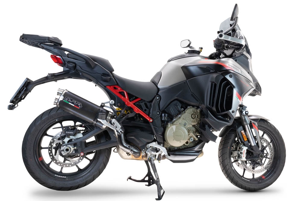 GPR auspuff kompatibel mit  Ducati Multistrada V4 Rally 2023-2024, Dual Poppy, Zugelassener legaler Slip-On-Auspuff mit Abe, einschließlich abnehmbarem DB-Killer und Verbindungsrohr 
