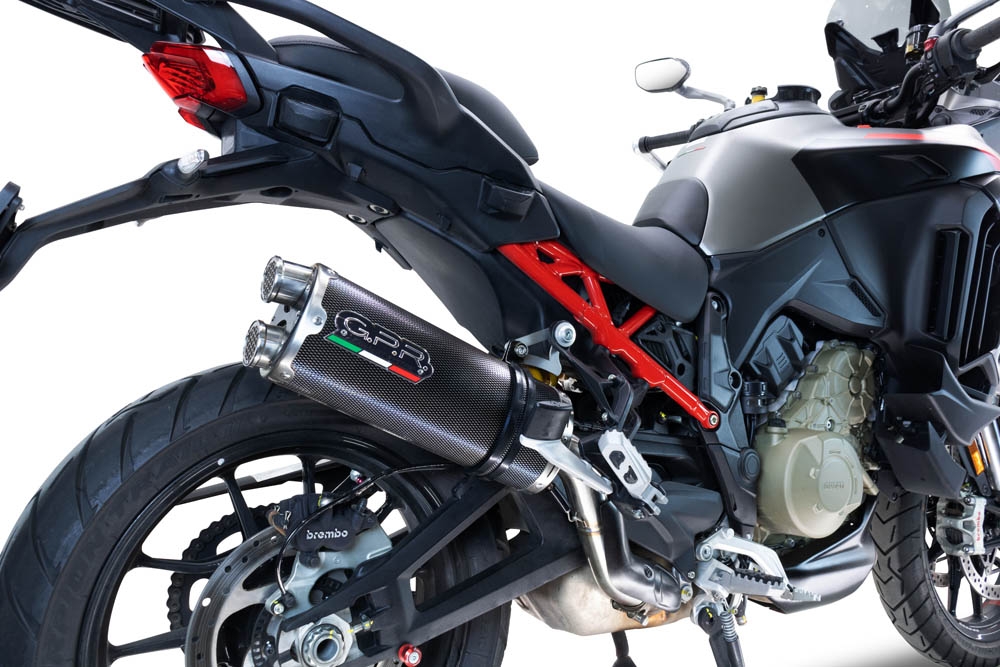 GPR auspuff kompatibel mit  Ducati Multistrada V4 Rally 2023-2024, Dual Poppy, Zugelassener legaler Slip-On-Auspuff mit Abe, einschließlich abnehmbarem DB-Killer und Verbindungsrohr 