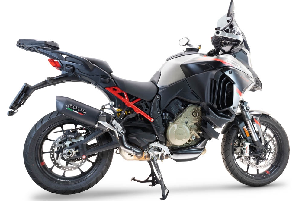 GPR auspuff kompatibel mit  Ducati Multistrada V4 - S 2022-2024, Furore Evo4 Nero, Zugelassener legaler Slip-On-Auspuff mit Abe, einschließlich abnehmbarem DB-Killer und Verbindungsrohr 