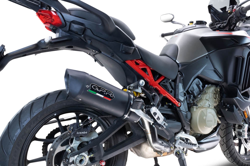 GPR auspuff kompatibel mit  Ducati Multistrada V4 - S 2022-2024, Furore Evo4 Nero, Zugelassener legaler Slip-On-Auspuff mit Abe, einschließlich abnehmbarem DB-Killer und Verbindungsrohr 
