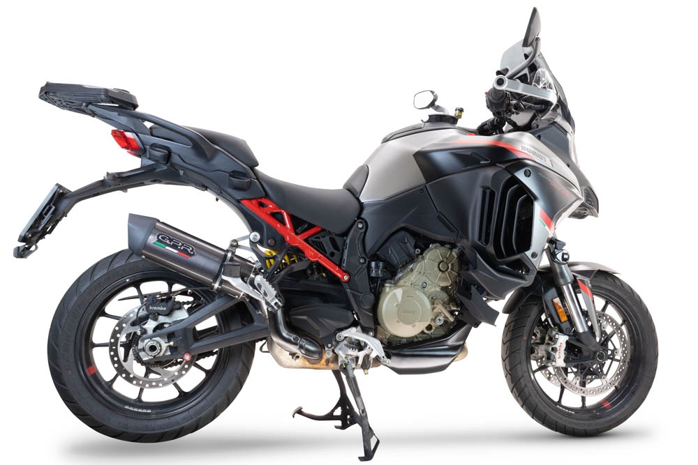 GPR auspuff kompatibel mit  Ducati Multistrada V4 Rally 2023-2024, Furore Evo4 Poppy, Zugelassener legaler Slip-On-Auspuff mit Abe, einschließlich abnehmbarem DB-Killer und Verbindungsrohr 