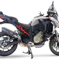 GPR auspuff kompatibel mit  Ducati Multistrada V4 Rally 2023-2024, Furore Evo4 Poppy, Zugelassener legaler Slip-On-Auspuff mit Abe, einschließlich abnehmbarem DB-Killer und Verbindungsrohr 