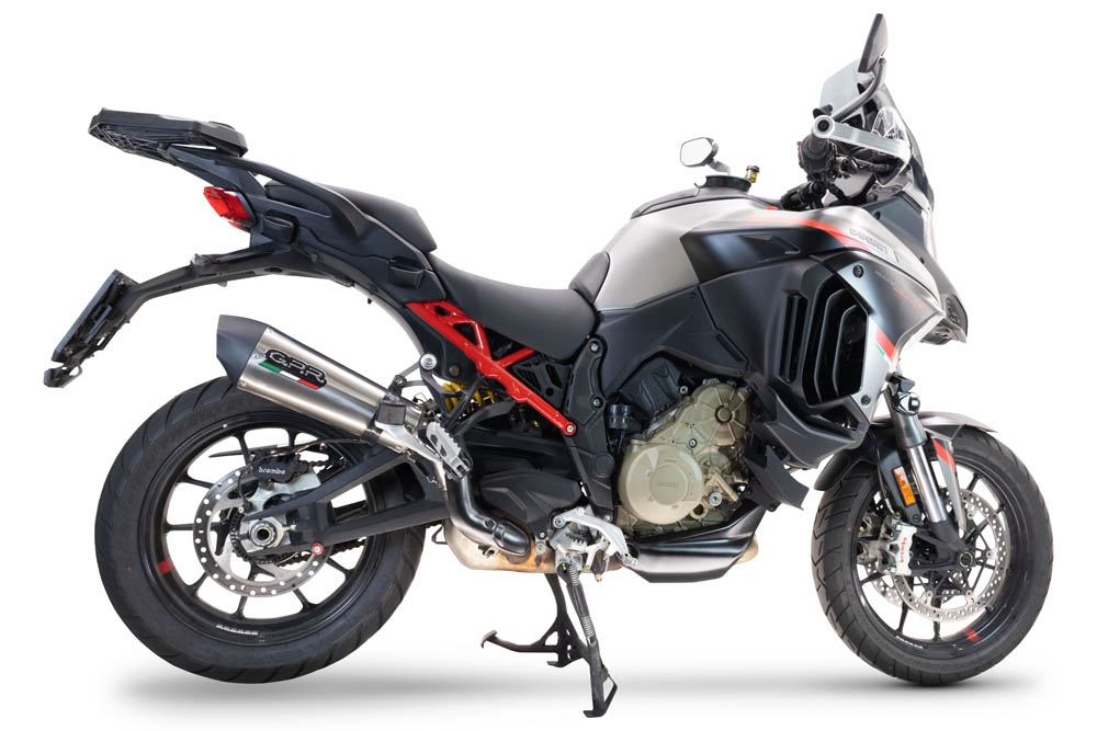 GPR auspuff kompatibel mit  Ducati Multistrada V4 - S 2022-2024, New Grand Prix Evo Titanium, Zugelassener legaler Slip-On-Auspuff mit Abe, einschließlich abnehmbarem DB-Killer und Verbindungsrohr 