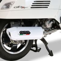 GPR auspuff kompatibel mit  Piaggio Vespa 300 Gts - Gtv - Touring - Super  2019-2020, Albus Ceramic, Racing-Komplettsystem-Auspuff, einschließlich Krümmer und abnehmbarem DB-Killer 