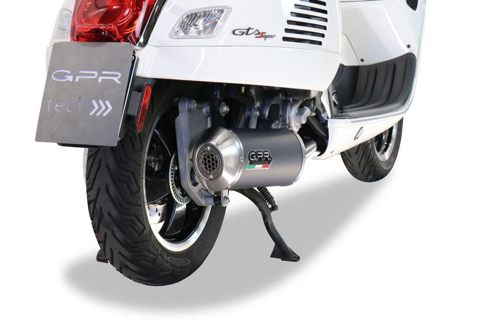GPR auspuff kompatibel mit  Piaggio Vespa Gt - Gtv 250 I.E.  2007-2009, Evo4 Road, Racing-Komplettsystem-Auspuff, einschließlich Krümmer und abnehmbarem DB-Killer 