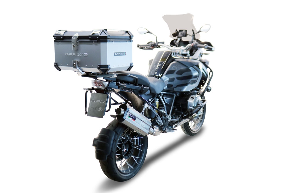 GPR TECH Bmw R 1250 Gs Adventure 2021/2024 e5 Topcase aus Aluminium, silberfarben mit spezifischer Platte inklusive Kapazität Liter 55