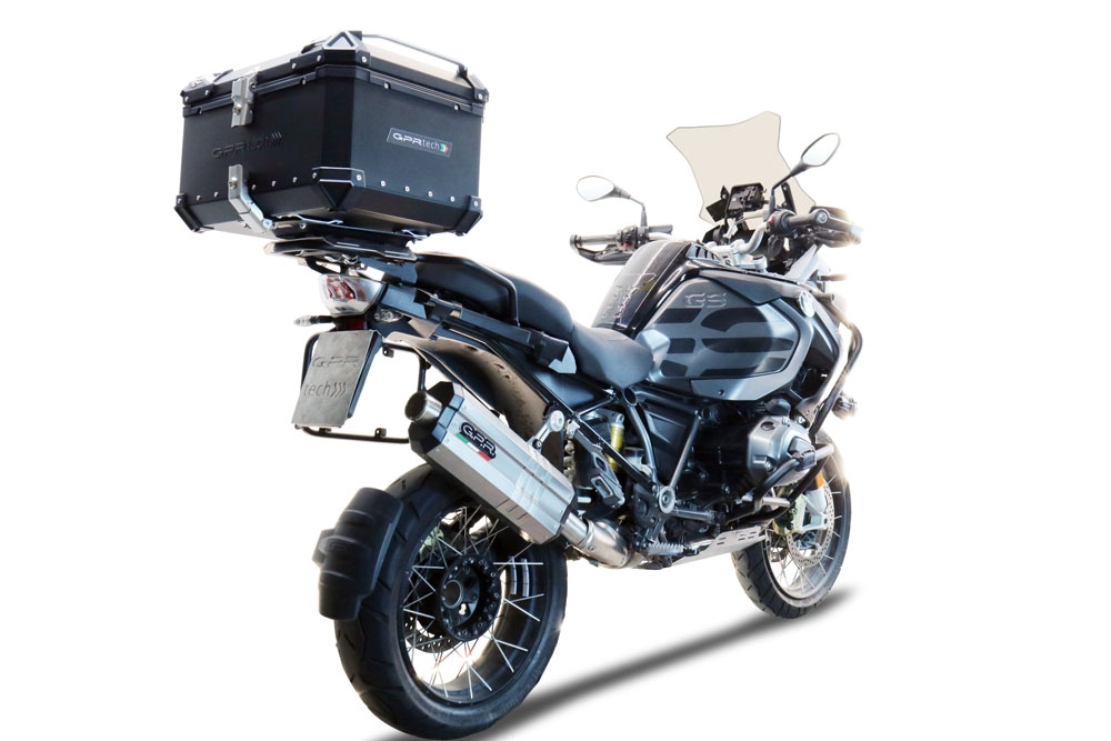 GPR TECH Bmw R 1250 Gs Adventure 2021/2024 e5 Topcase aus Aluminium, schwarze Farbe mit spezifischer Platte enthalten Kapazität Liter 55