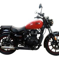 GPR auspuff kompatibel mit  Royal Enfield Meteor 350 2021-2023, Deeptone Inox, Rennauspuff, mit Verbindungsrohren, Artikel ohne Genehmigung 