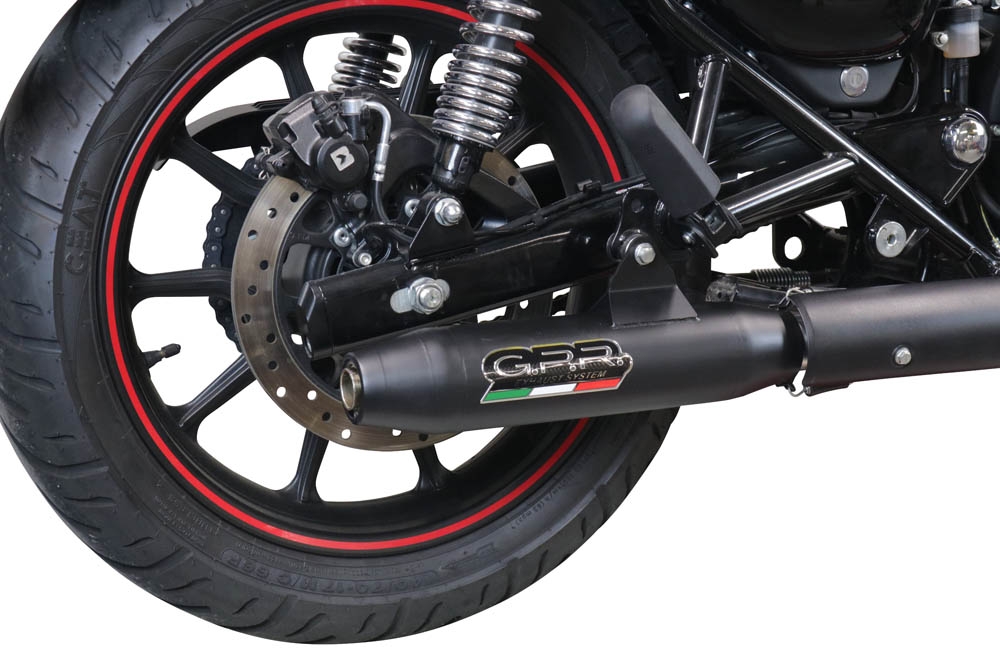 GPR auspuff kompatibel mit  Royal Enfield Meteor 350 2021-2023, Deeptone Nero, Rennauspuff, mit Verbindungsrohren, Artikel ohne Genehmigung 
