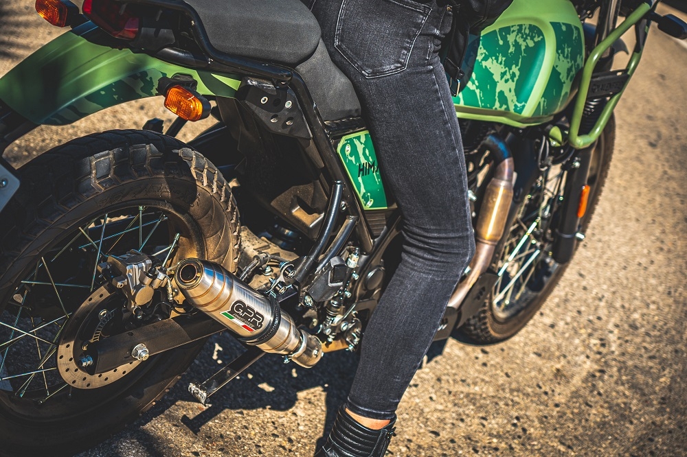 GPR auspuff kompatibel mit  Royal Enfield Himalayan 410 Diam.36mm 2017-2020, Deeptone Inox, Rennauspuff, mit Verbindungsrohren, Artikel ohne Genehmigung 