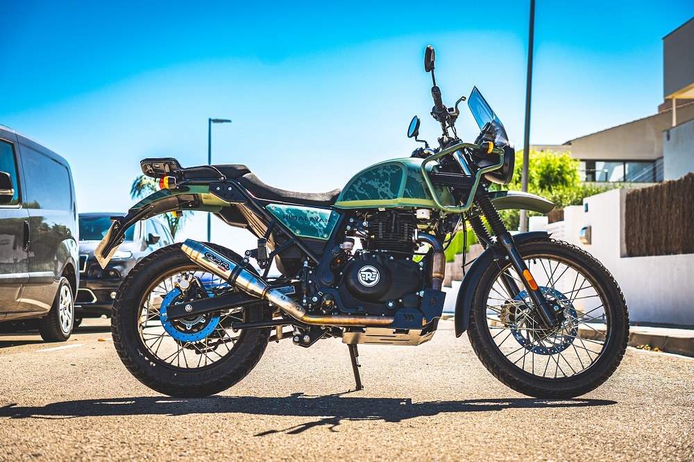 GPR auspuff kompatibel mit  Royal Enfield Himalayan 410 Diam.36mm 2017-2020, Deeptone Inox, Rennauspuff, mit Verbindungsrohren, Artikel ohne Genehmigung 