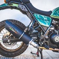 GPR auspuff kompatibel mit  Royal Enfield Himalayan 410 Diam.36mm 2017-2020, Furore Nero, Rennauspuff, mit Verbindungsrohren, Artikel ohne Genehmigung 