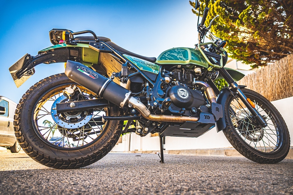 GPR auspuff kompatibel mit  Royal Enfield Himalayan 410 Diam.36mm 2017-2020, Furore Nero, Rennauspuff, mit Verbindungsrohren, Artikel ohne Genehmigung 