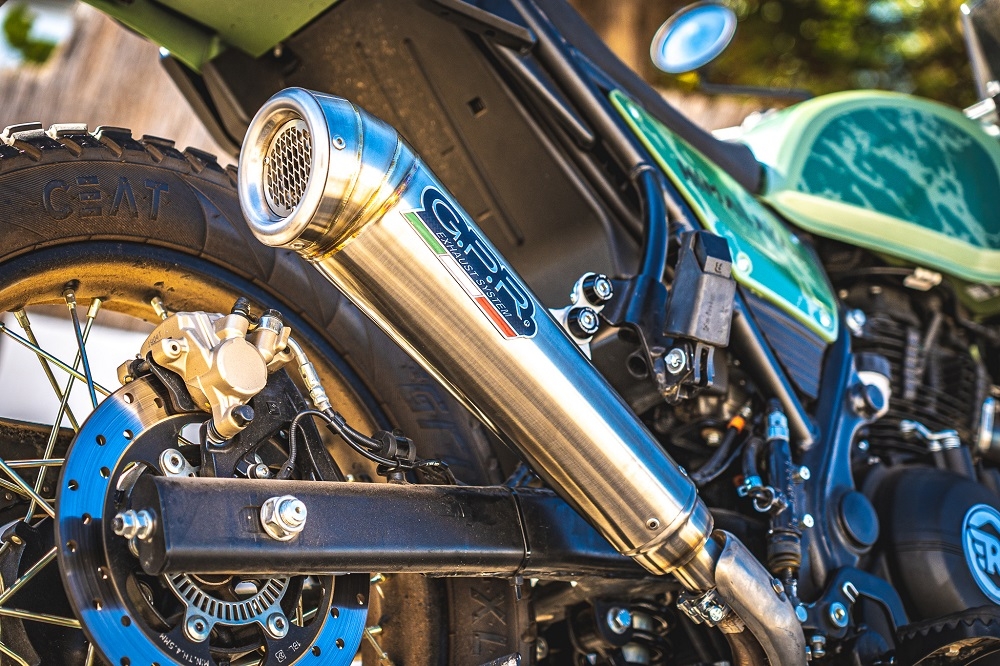 GPR auspuff kompatibel mit  Royal Enfield Himalayan 410 2021-2024, Powercone Evo, Zugelassener legaler Slip-On-Auspuff mit Abe, einschließlich abnehmbarem DB-Killer,katakysator und Verbindungsrohr 